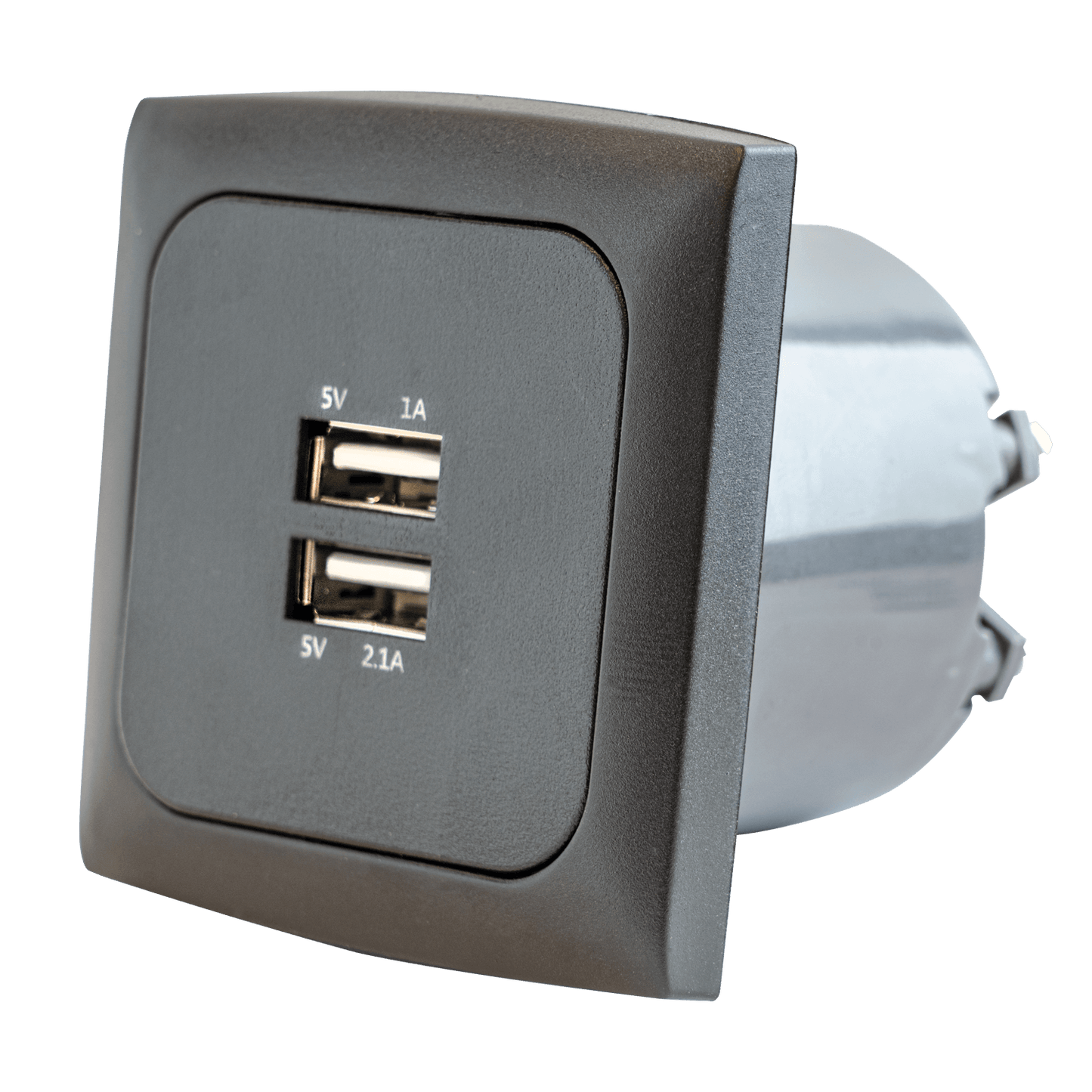 Toma de corriente C-line con cargador doble USB-A con marco opal antracita - sin embalaje de venta