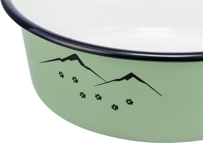 Trixie Food Bowl Beber Beber Bowning Enamel Acero inoxidable Verde