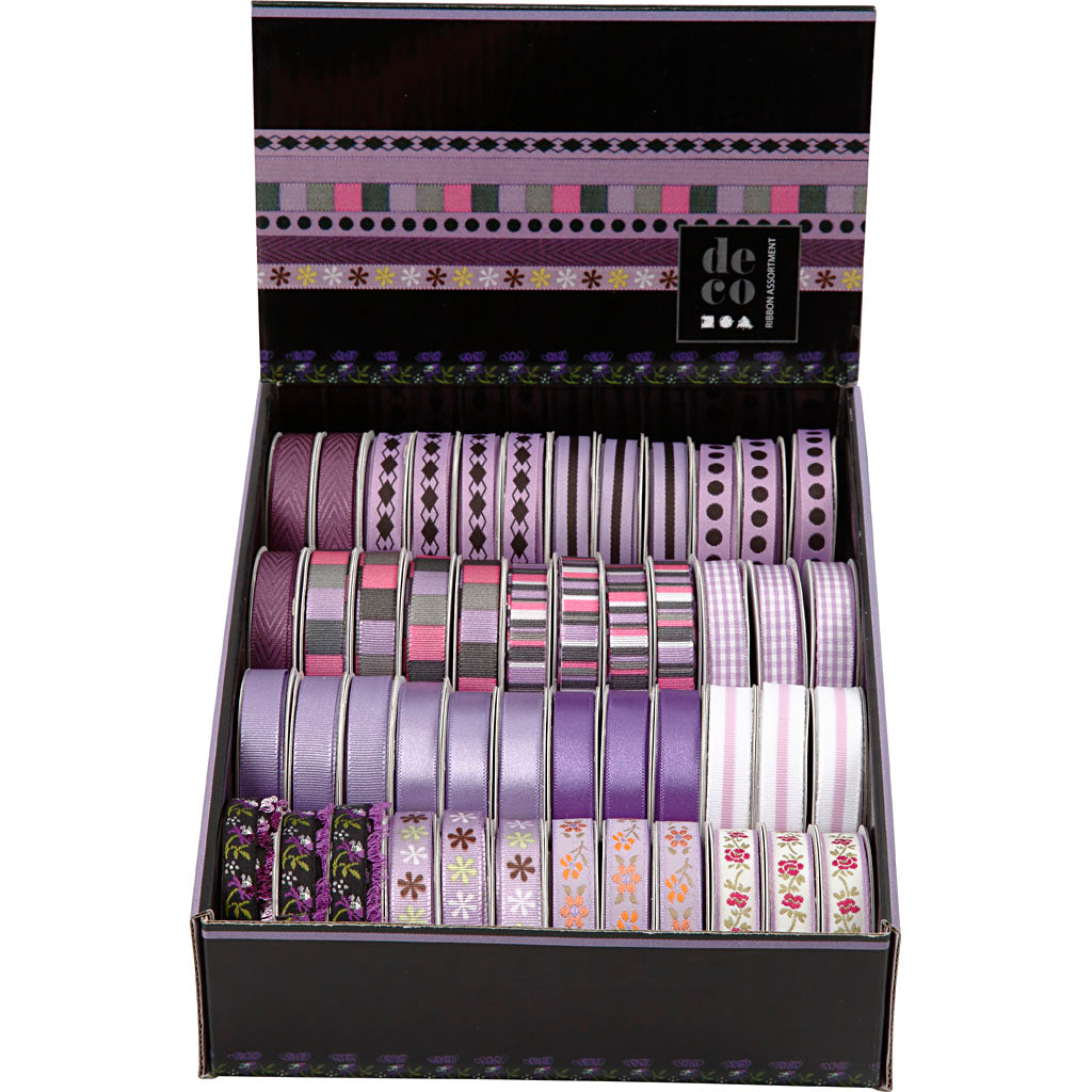 Nastro decorativo Creative Company, l: 10 mm, viola, 48x2 m 1 scatola