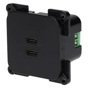 C-line 2x usb-c laadcontactdoos zwart - verpakt
