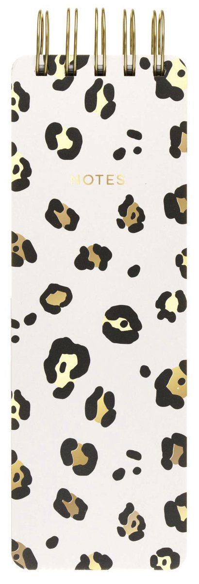 Bloc de notas Eccolo - espiral - leopardo negro - línea - aprox.8x23cm - ec-q601t