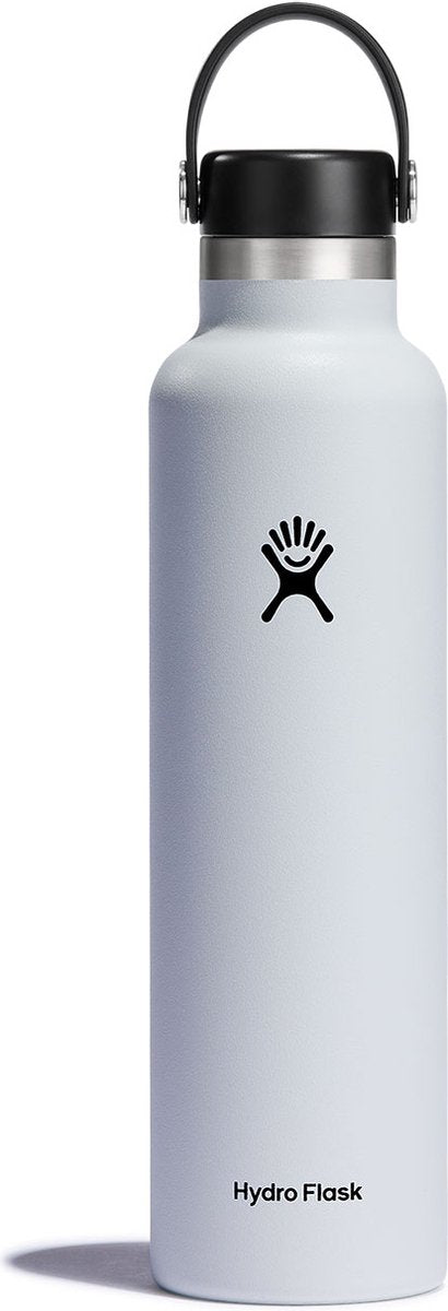 Botella para beber con tapa flexible y boca estándar Hydro Flask (709 ml) - blanco