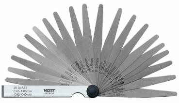 Set di spessimetri Vogel 0,03-1,00 mm pollici 32 pezzi