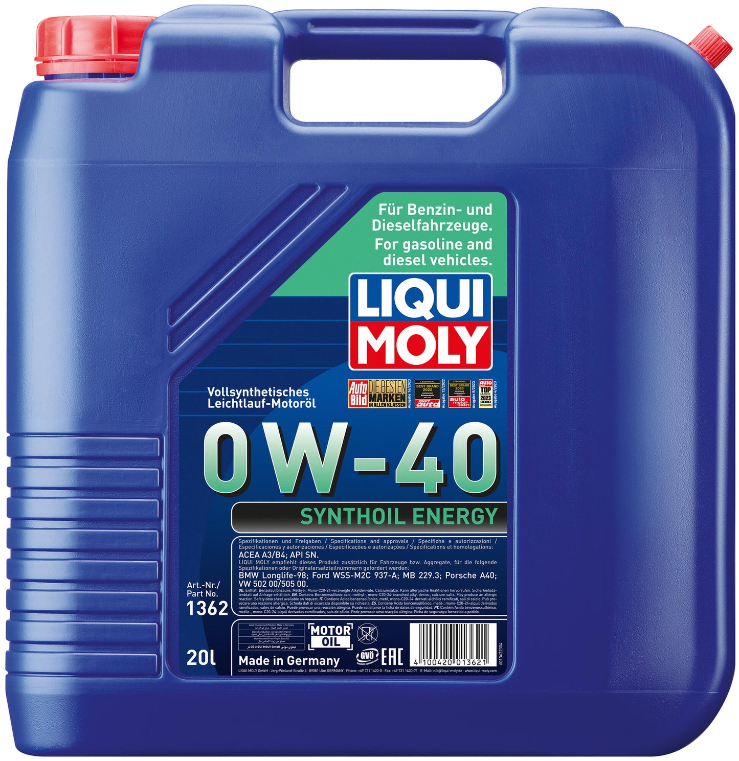 Liquili MOLY MOUTOL SYNTHOIL ENERGIA LM 0W-40 20 litri