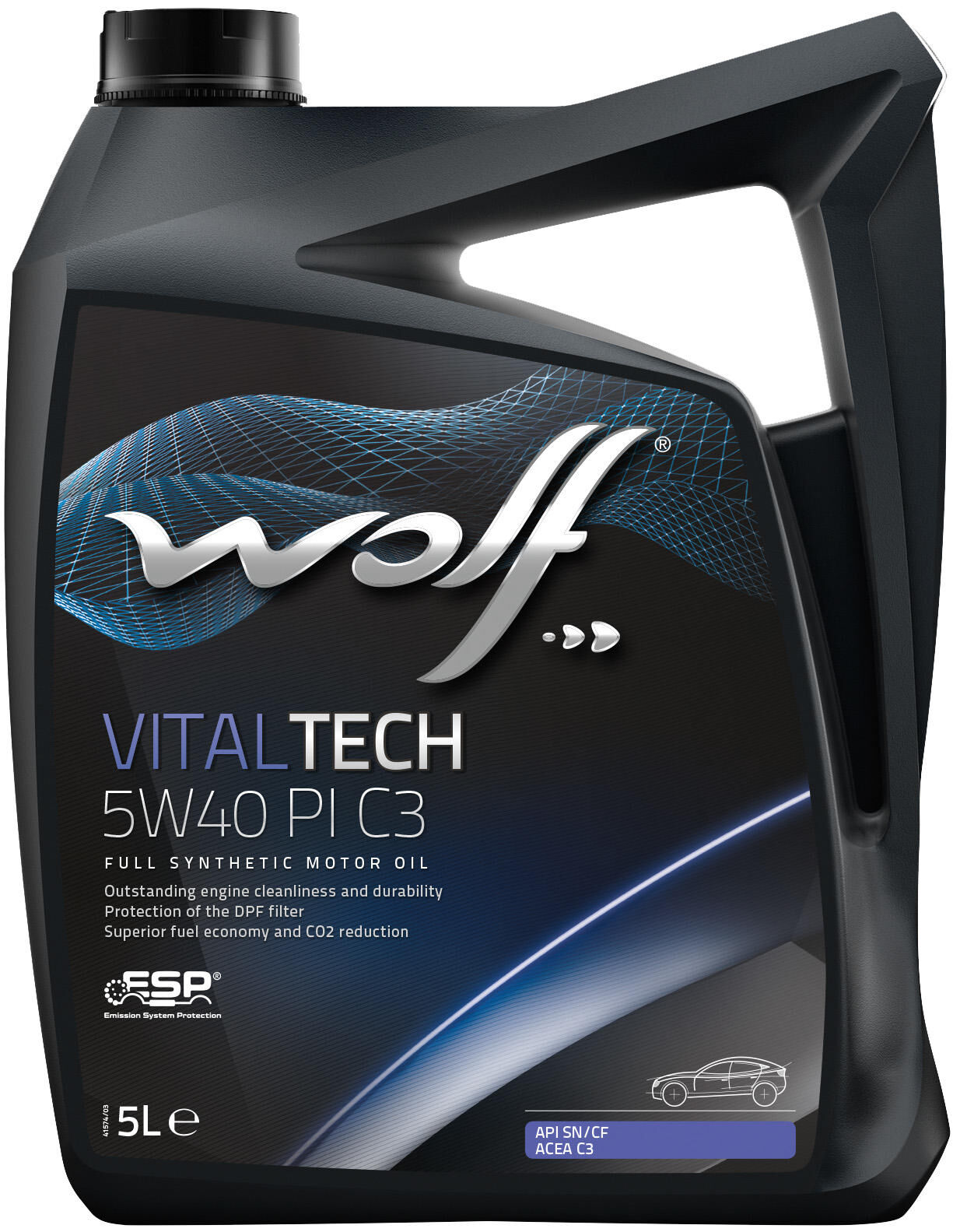 Aceite de motor de lobo Vitualtech Pi C3. MOTOROIL 5W40 5L VITALTech PI C3