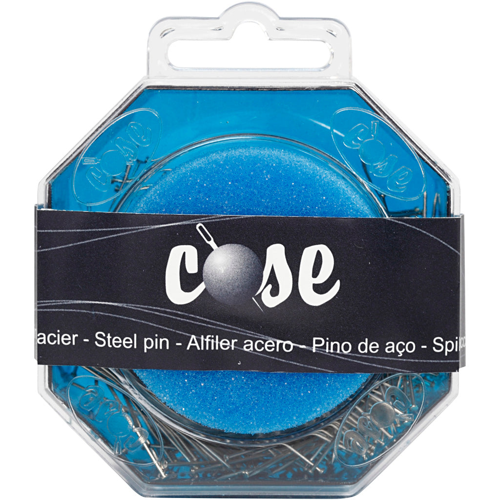 Spille per testa Creative Company, L: 34 mm, spessore 0,6 mm, ca. 600 pezzi, argento, 50 g 1 scatola