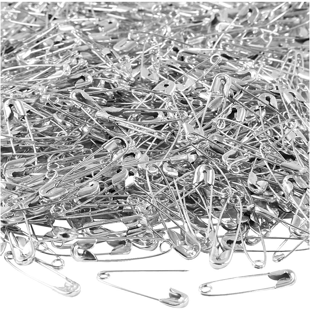 Pin di sicurezza della Creative Company, L: 22 mm, spessore 0,6 mm, argento, 500 pezzo 1 scatola