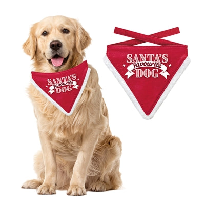 Mentajos regalos Bandana Bandana Santa's Favorite Dog Red