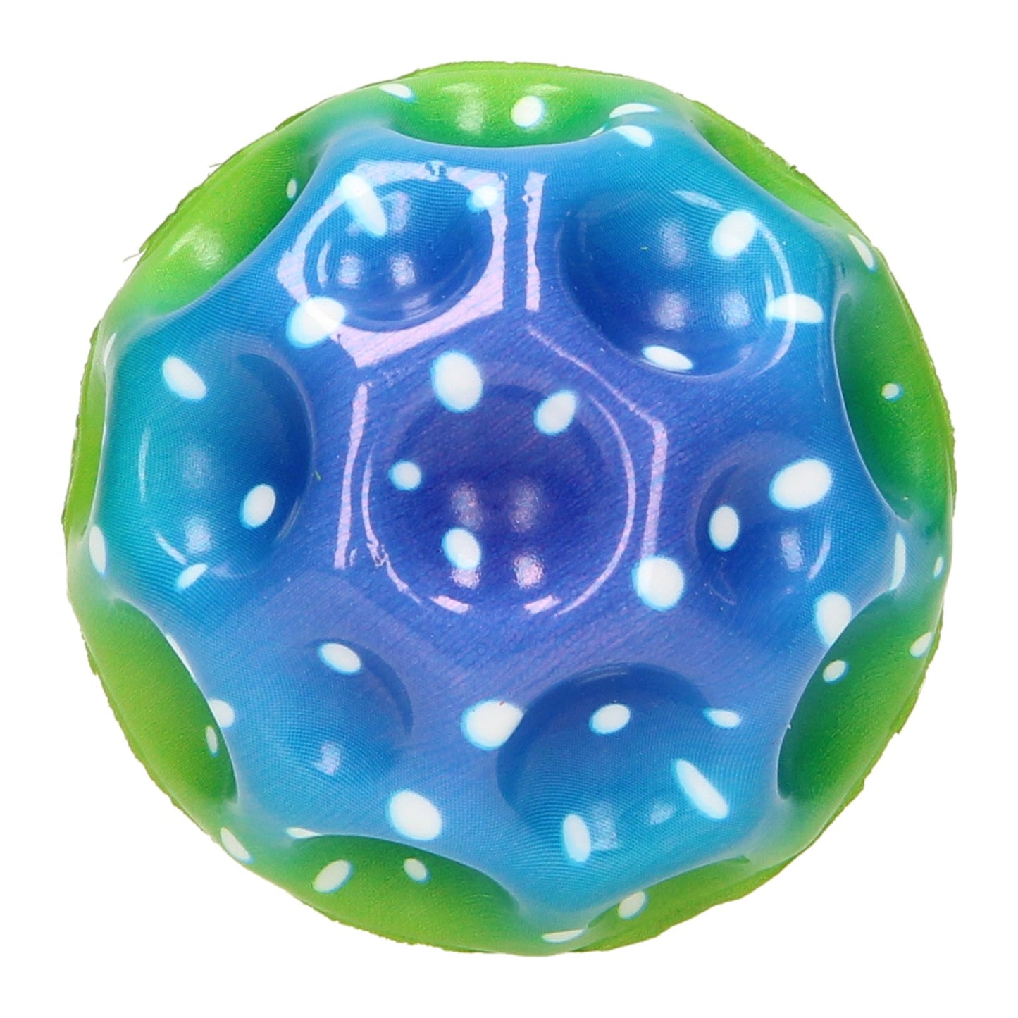Pelota que rebota arcoíris, 6,5 cm.