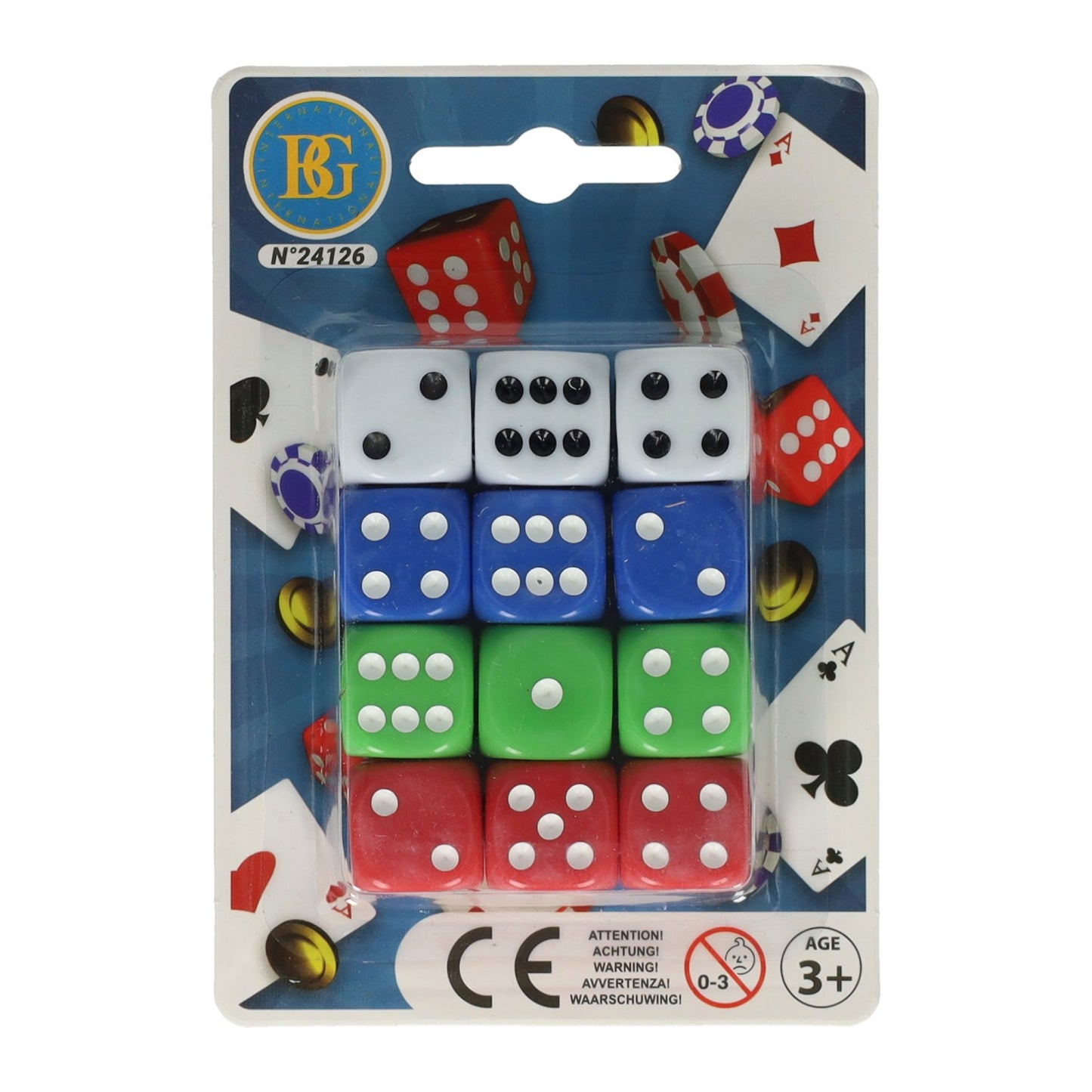 Color de dados clásico, 12 piezas.