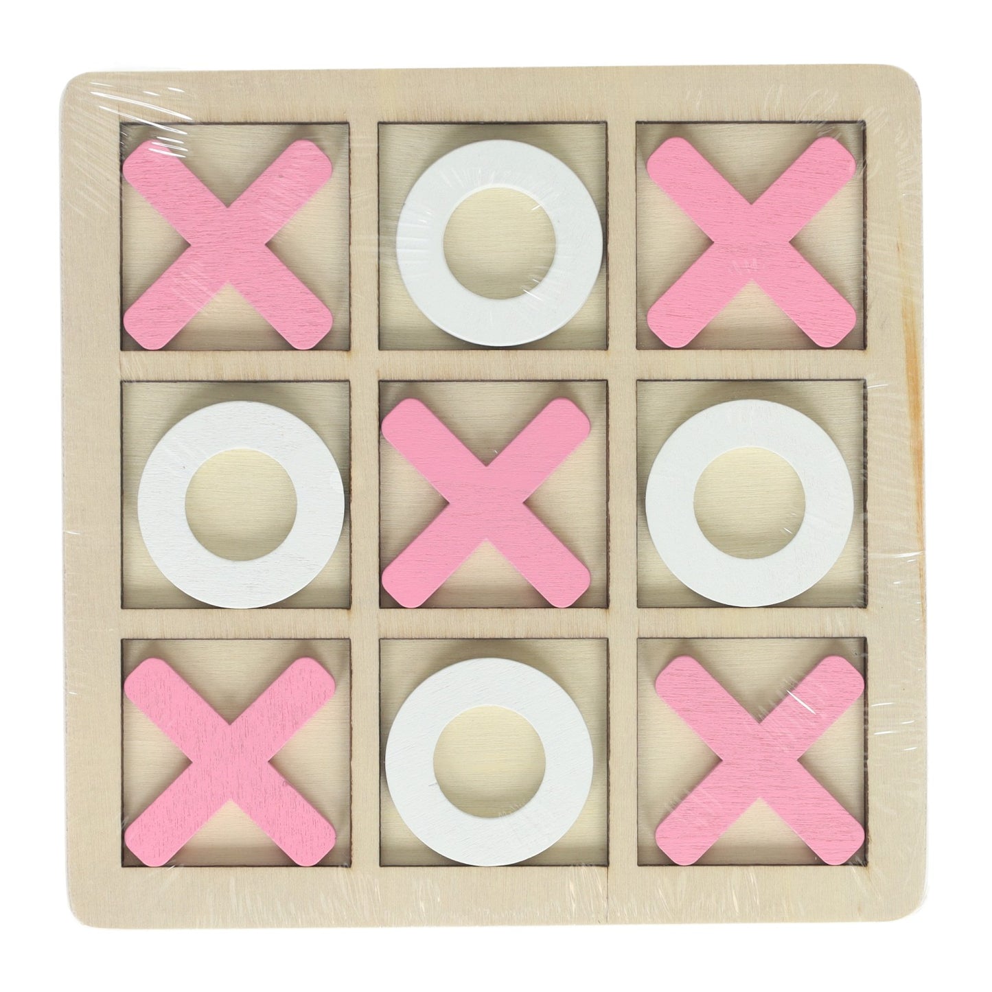 Juego de tres en raya de madera - 14x14cm