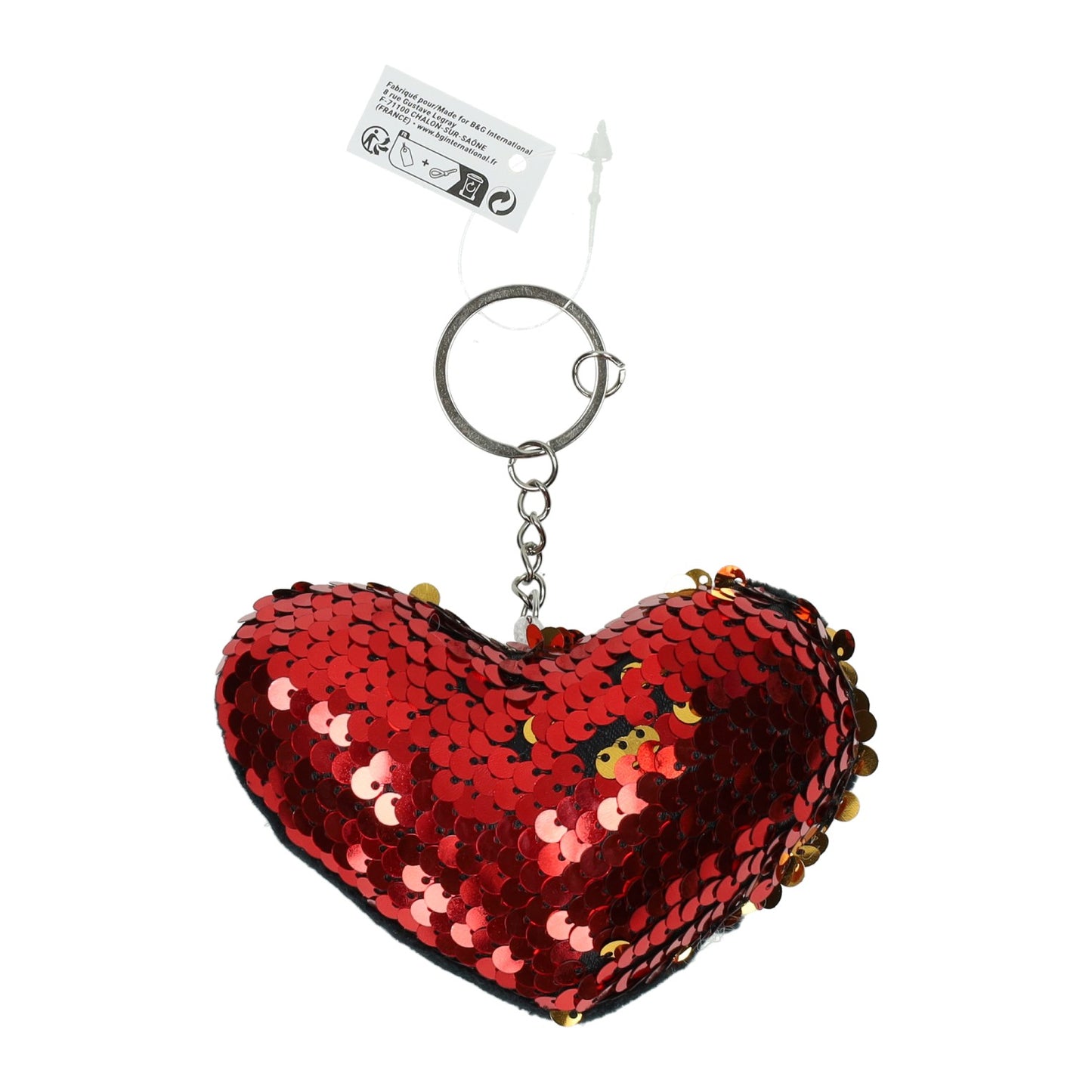 Portachiavi cuore con paillettes