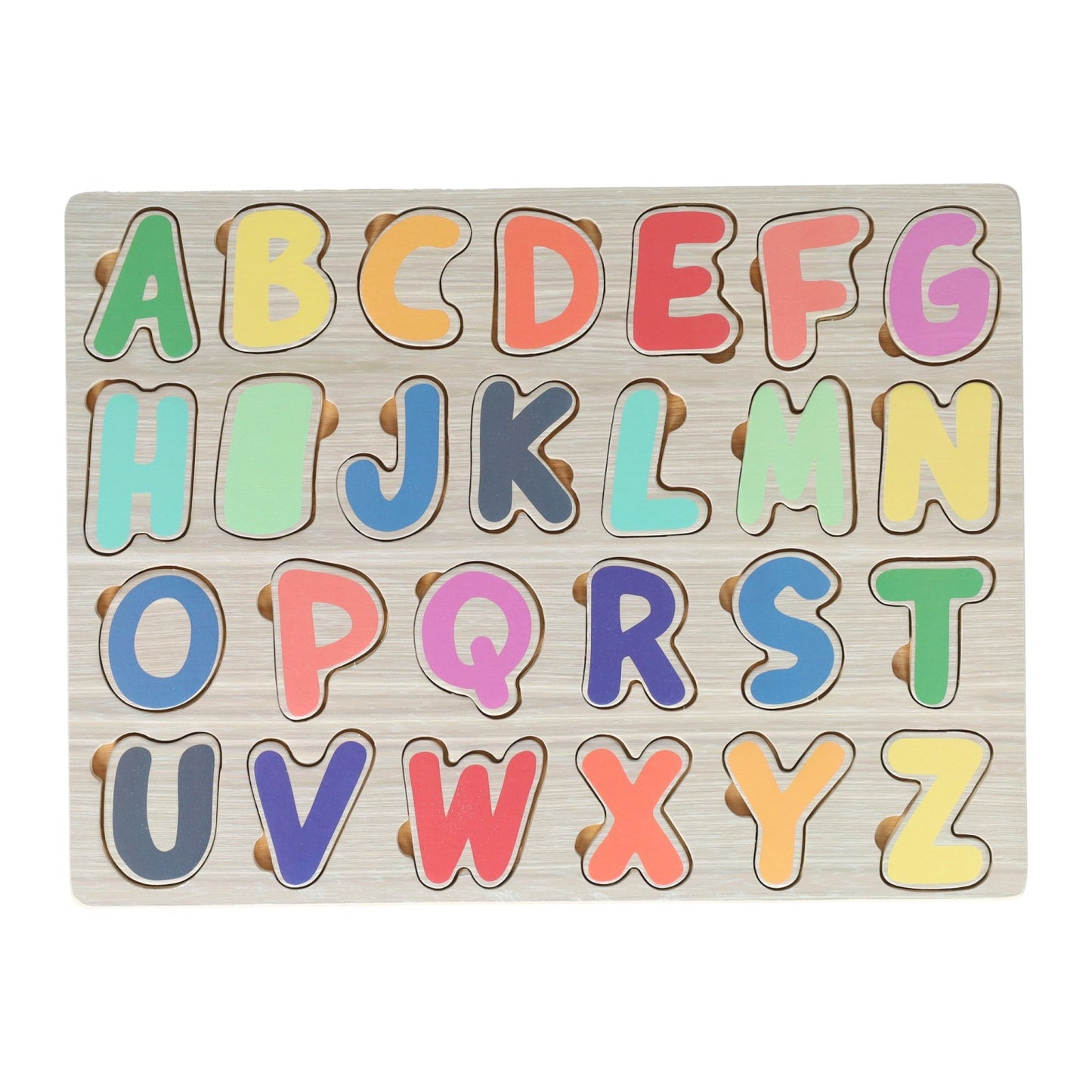 Puzzle con intarsio lettere in legno - 26 pz.