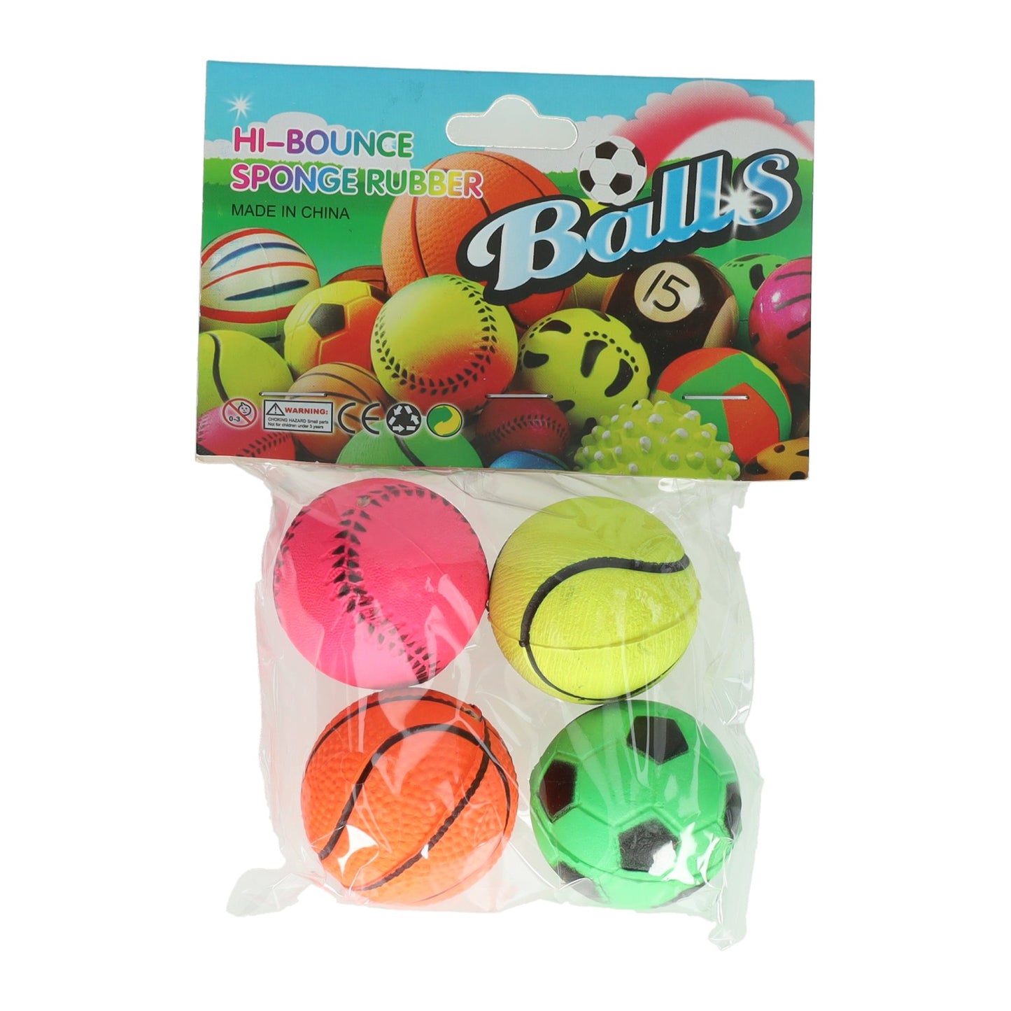 Pelotas deportivas saltarinas - 4 uds.