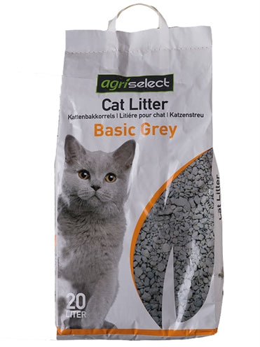Lettiera di gatto grigio di base agrisiggiato