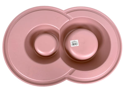Feliz mascota loca por las mascotas alimentando el volcán volcán doble rosa rosa