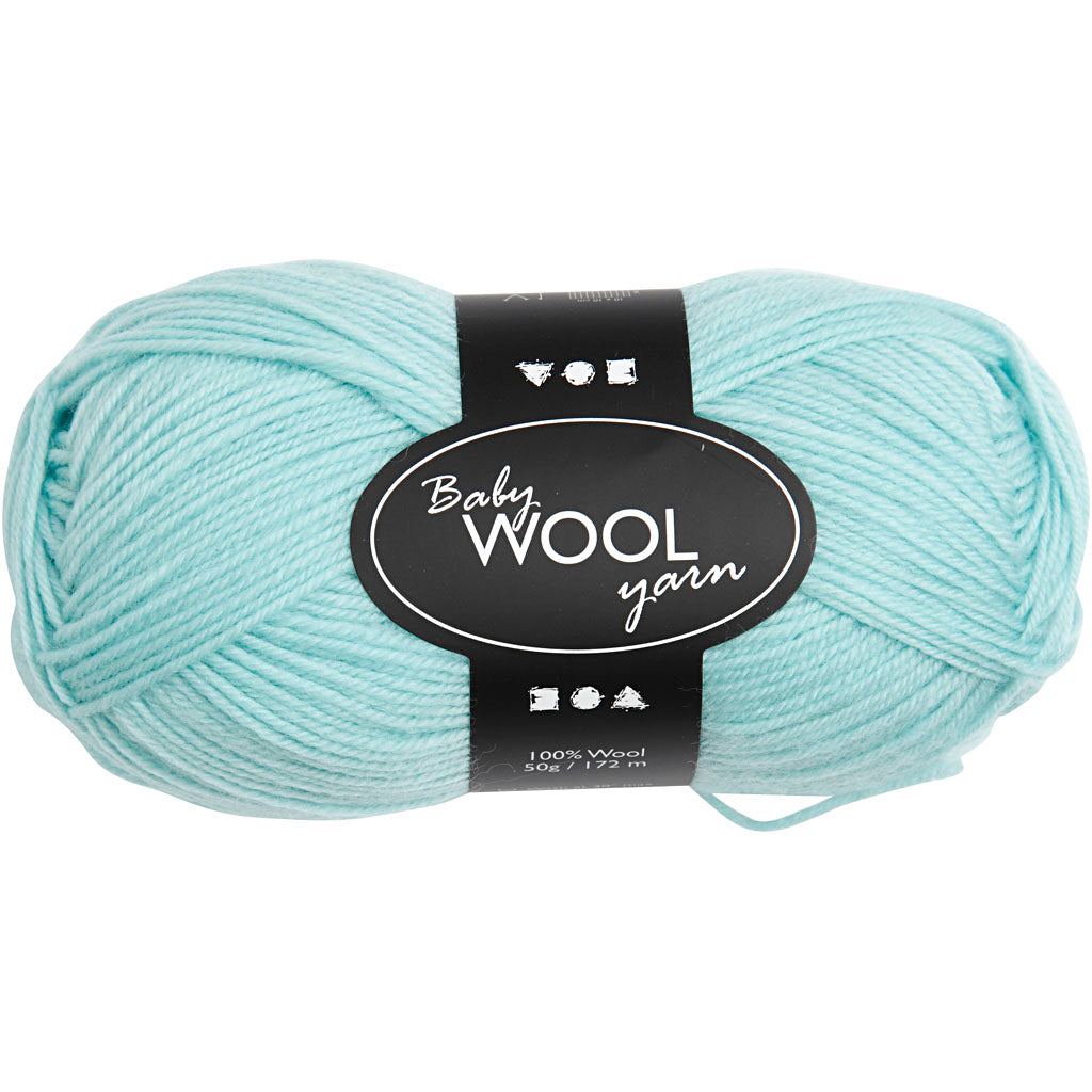 Lana para bebé Creativ company, l: 172 m, verde menta, 50 g 1 ovillo