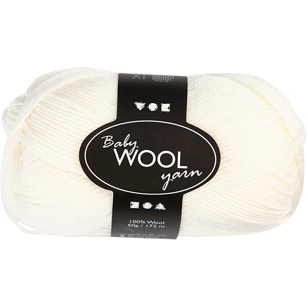 Lana para bebé Creativ company, l: 172 m, blanco, 50 g 1 ovillo