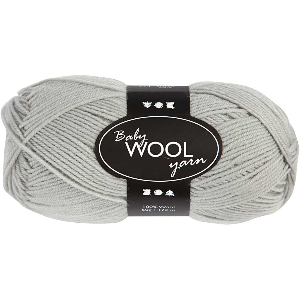 Lana para bebé Creativ company, l: 172 m, gris claro, 50 g 1 ovillo