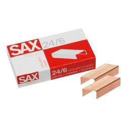 Punti metallici sax rosso 24 6 rame 1.000 pezzi 30 fogli