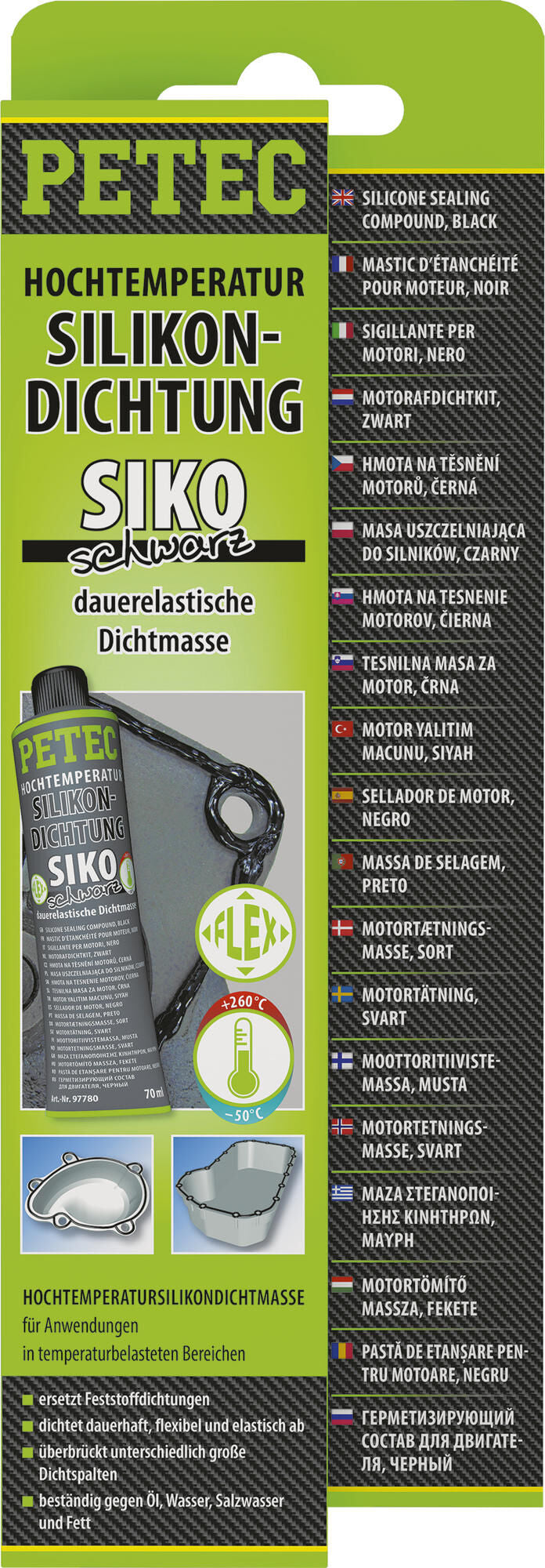 Petec Silicone Seals ha 70 ml di nero
