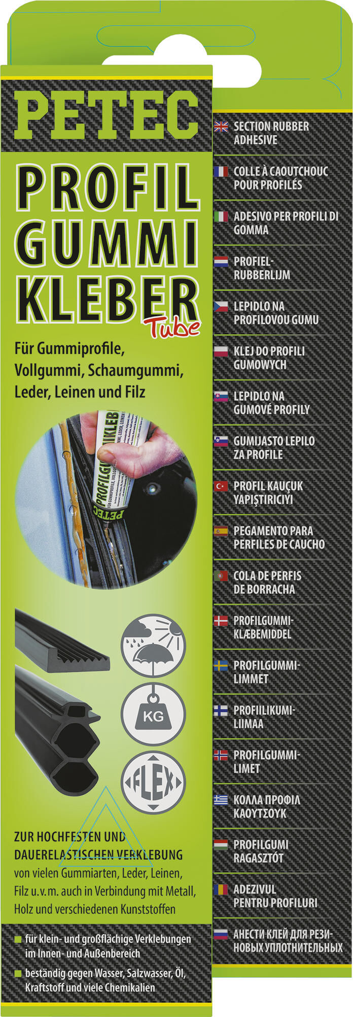 Petec profielrubberlijm profile rubber adhesive 7 tube, on sb-card
