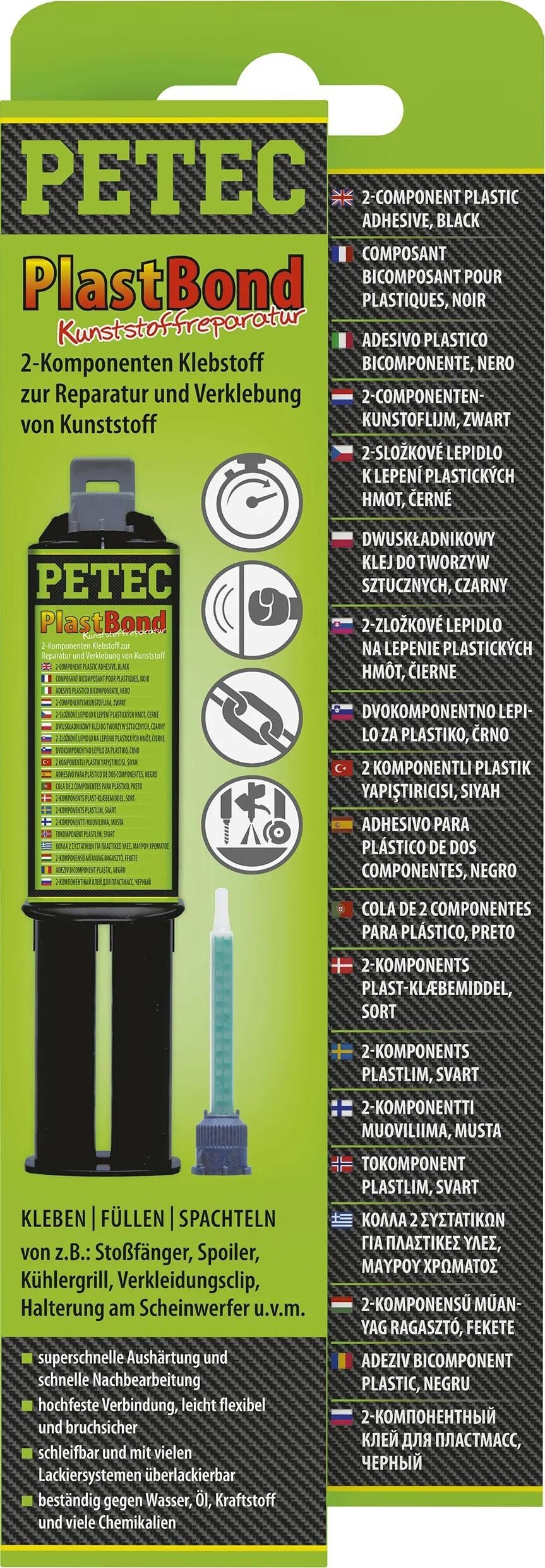 Petec 2K Adesive Plastbond 24ml Doppia siringa