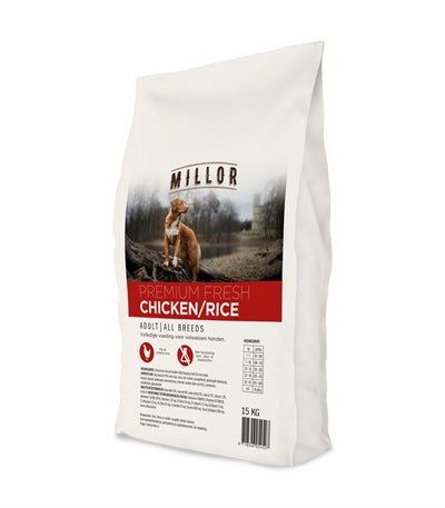 Millor Millor Premium extruido de arroz de pollo adulto fresco para adultos