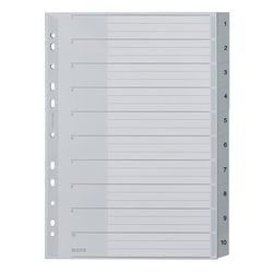 Leitz grigio da 1 a 10 schede A4 in polipropilene