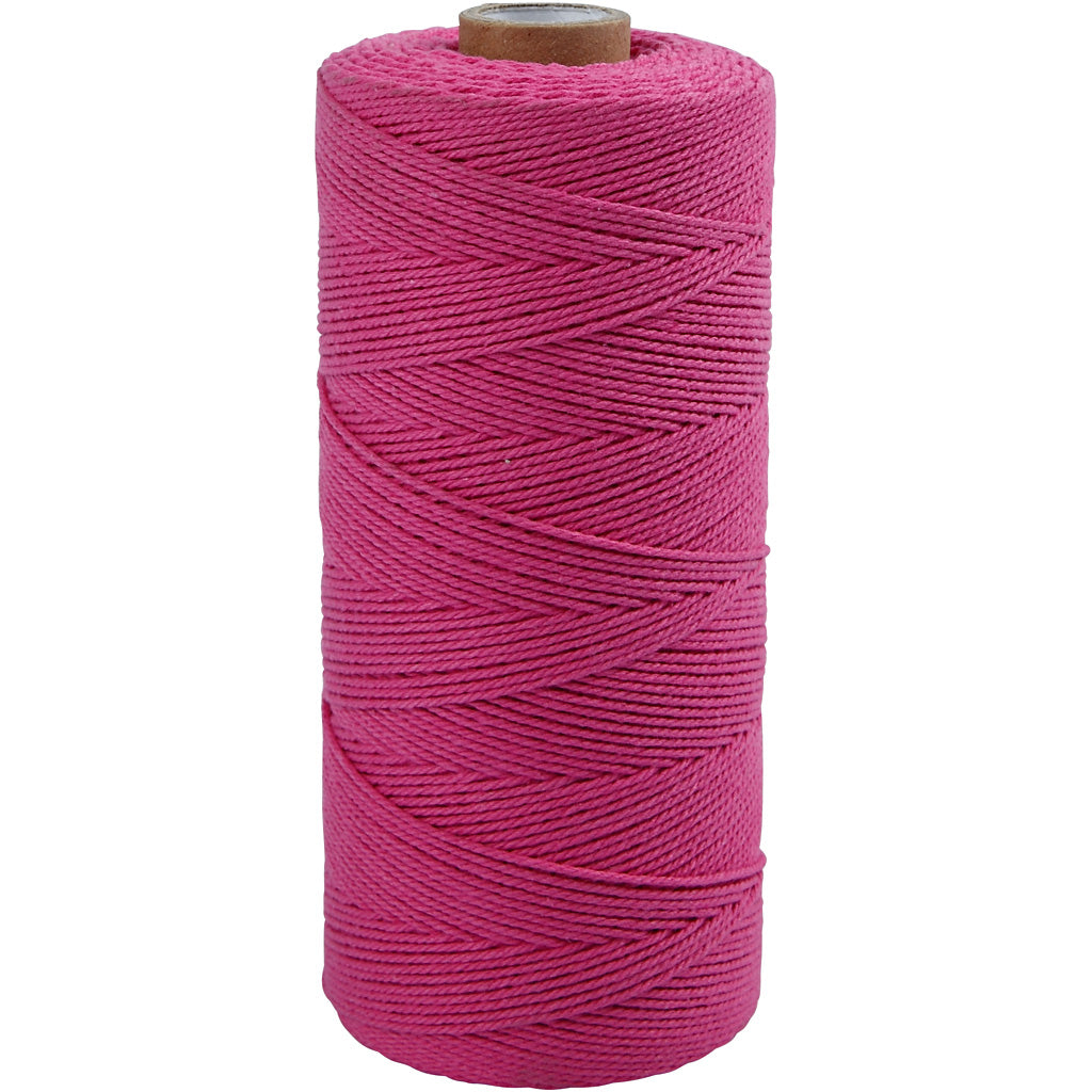CASITIV COMPANY Macramé Cord, L: 315 m, spessore 1 mm, qualità sottile 12 12, rosa, 220 g 1 palla