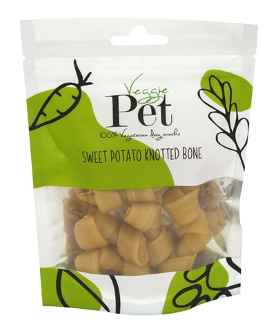 Hueso anudado de camote para mascotas vegetarianas