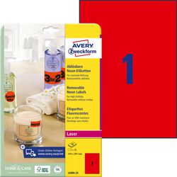 Etichette neon rimovibili Avery Zweckform neon red