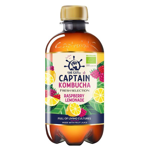 Il coraggioso capitano kombucha limonata fresca al lampone biologica (12x 400ml) (sfera)