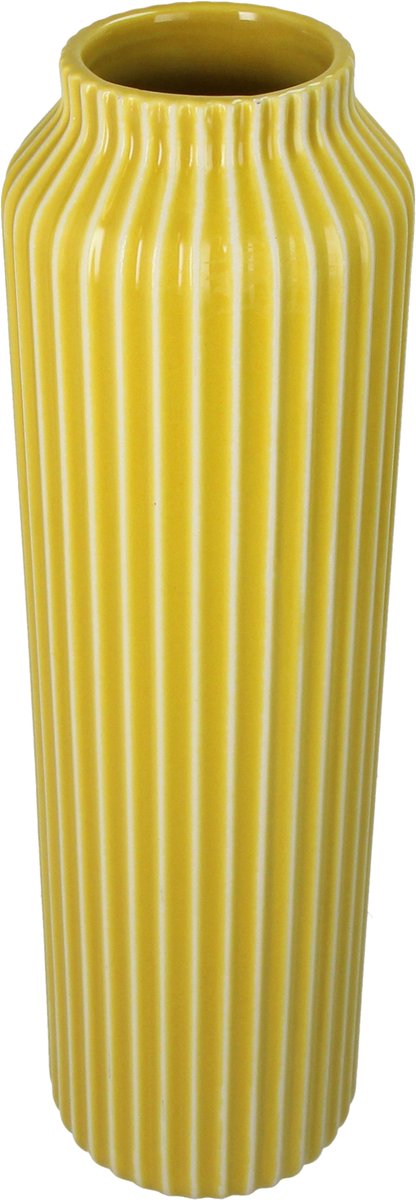 Vaso collezione HD in gres senape 10,5x10,5x35,5cm