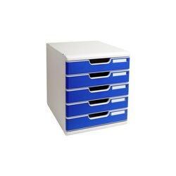 Cassettiera 24,8 x 32,5 cm blu 5 cassetti