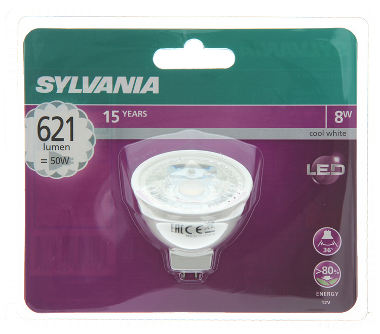 Sylvania 1056548 - foco led syl kw gu5.3 621lm 8w | 6 piezas
