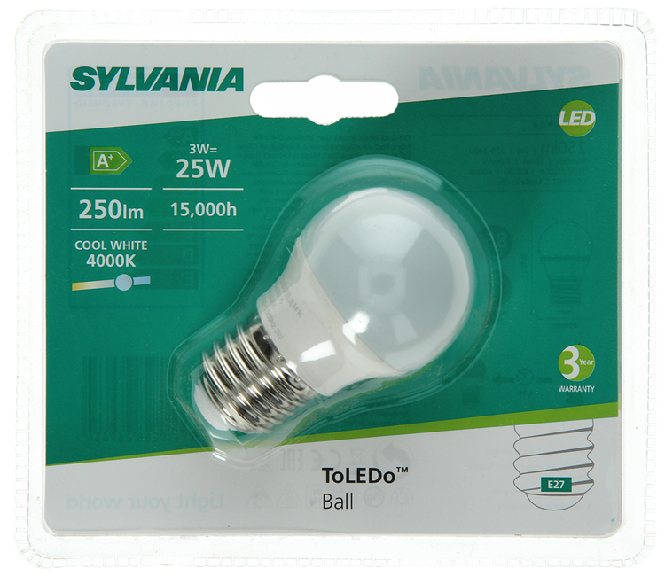 Sylvania 1045303 - toledo ball fr 250lm 840 e27 bl | 6 piezas