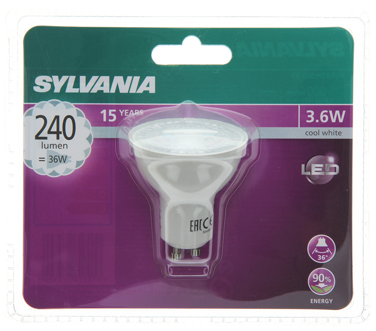 Sylvania 1051061 - reflejado es50 v3 3.6w 240lm 840 36°bl | 6 piezas