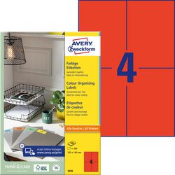 Etichette multifunzionali Avery zweckform 400 pezzi rosse