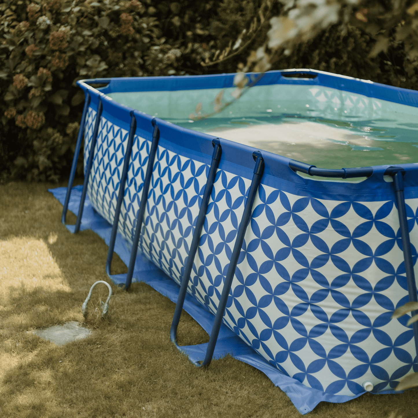 Eleganza | Piscina blu scuro blu bianco piscina 400x200x100 cm incl. Accessori