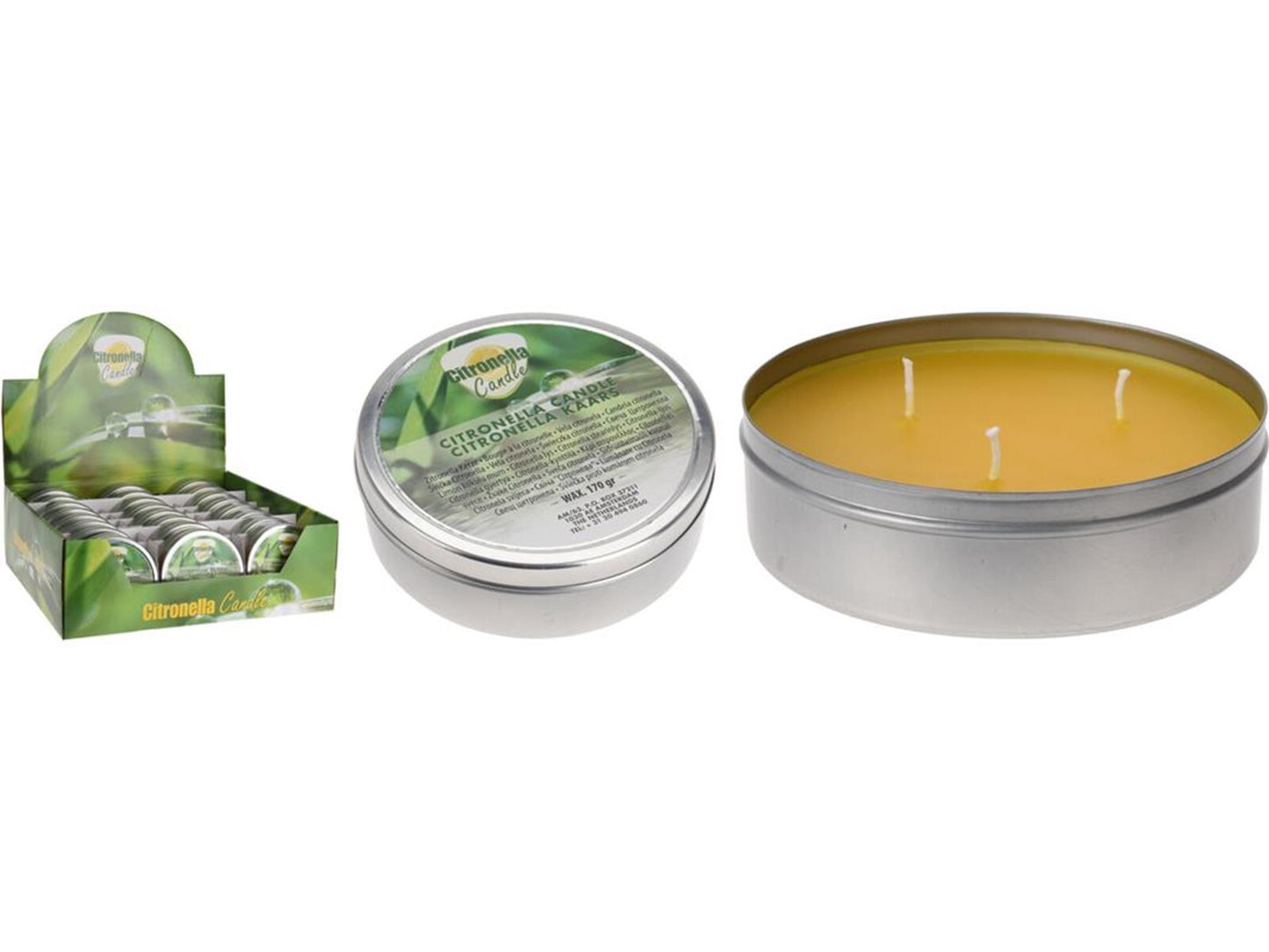 Pro garden citronella kaars in blik met deksel dia 10,5cm
