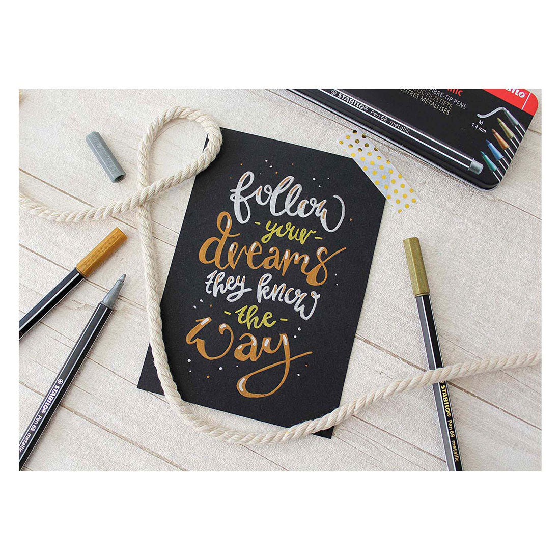 Stabilo pen 68 metallic - viltstift - metallic goud (68 810)