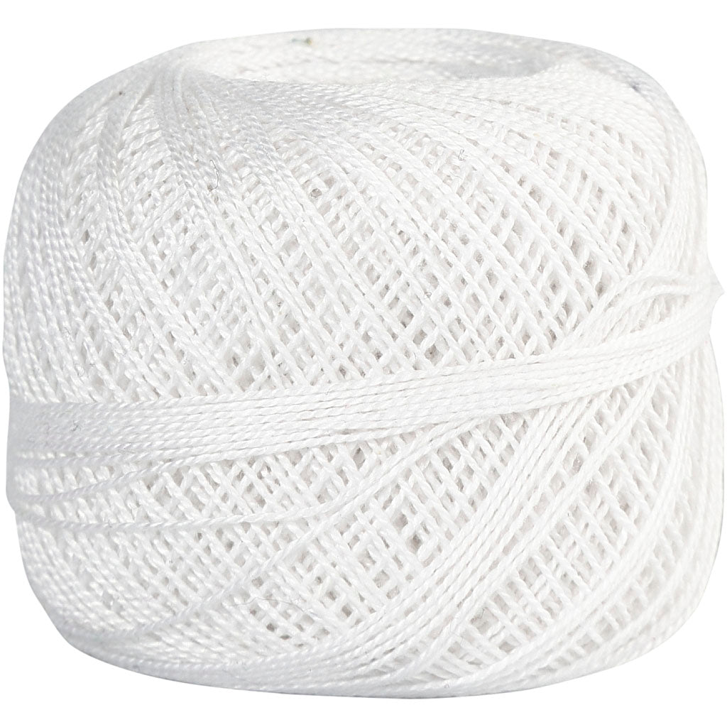 Creativ company hilo de algodón mercerizado, blanco, 20 gr 1 ovillo