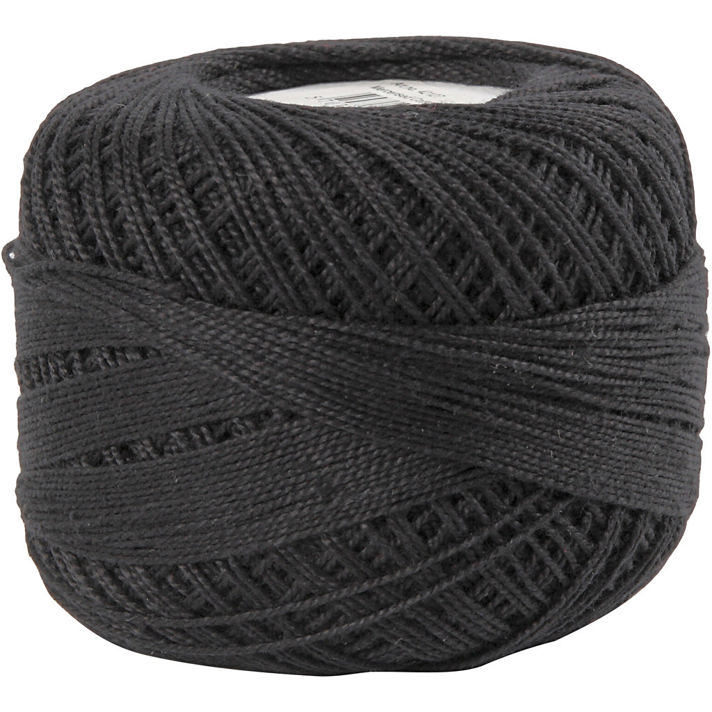 Filato di cotone mercerizzato dell'azienda Creativ, nero, 20 gr 1 gomitolo