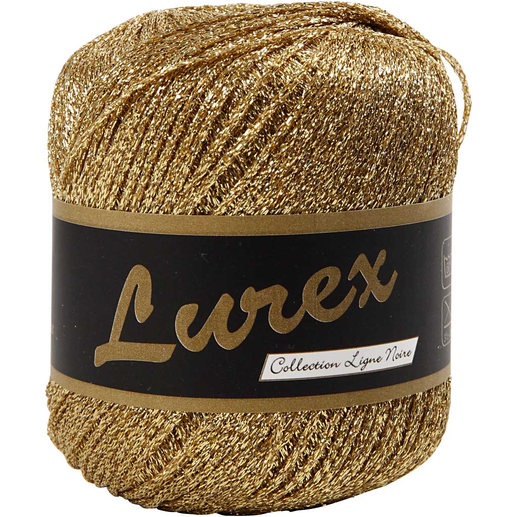 Filato lurex glitter, l: 160 m, oro, 25 gr 1 gomitolo