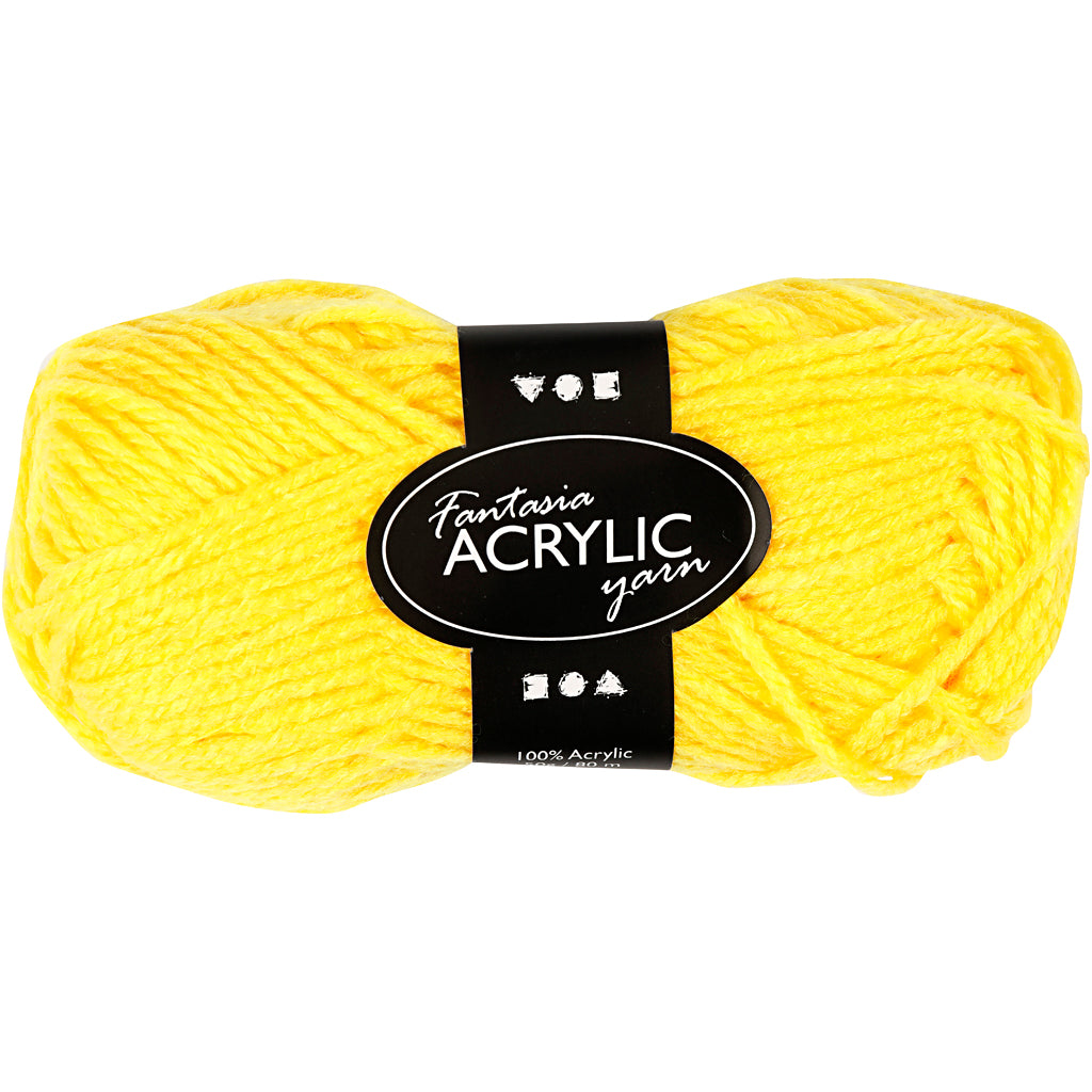 Filato acrilico giallo 50gr, 80m