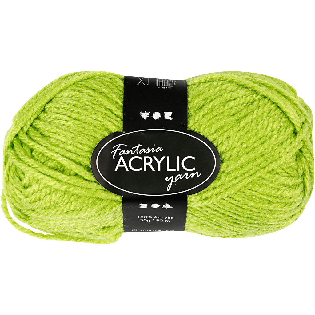 Filato acrilico, Verde chiaro, 50gr, 80m