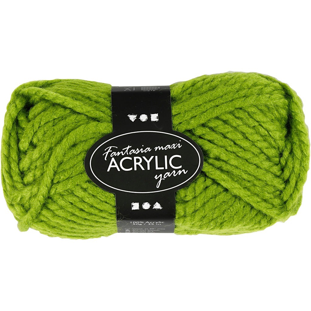 Creativ company fantasia filato acrilico, l: 35 m, maxi, verde, 50 g 1 gomitolo