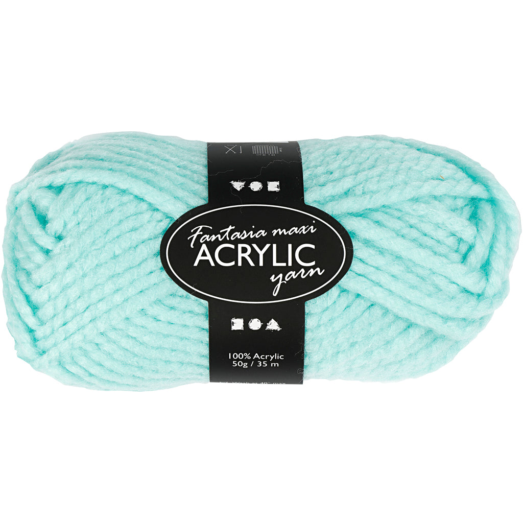 Creativ company fantasia filato acrilico, l: 35 m, maxi, verde menta, 50 g 1 gomitolo
