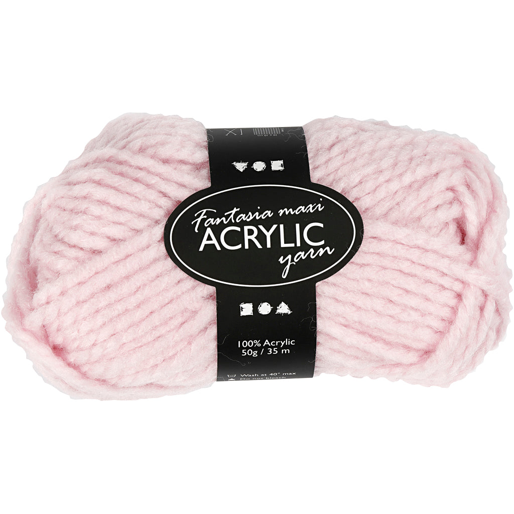 Creativ company fantasia filato acrilico, l: 35 m, maxi, rosso chiaro, 50 g 1 gomitolo